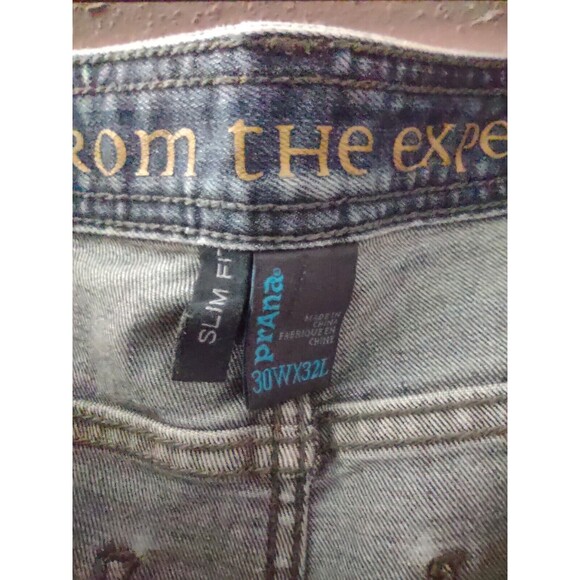 Prana Men's Slim Fit Jeans 30Wx32L Breathe Blue Denim Pants - Picture 6 of 11